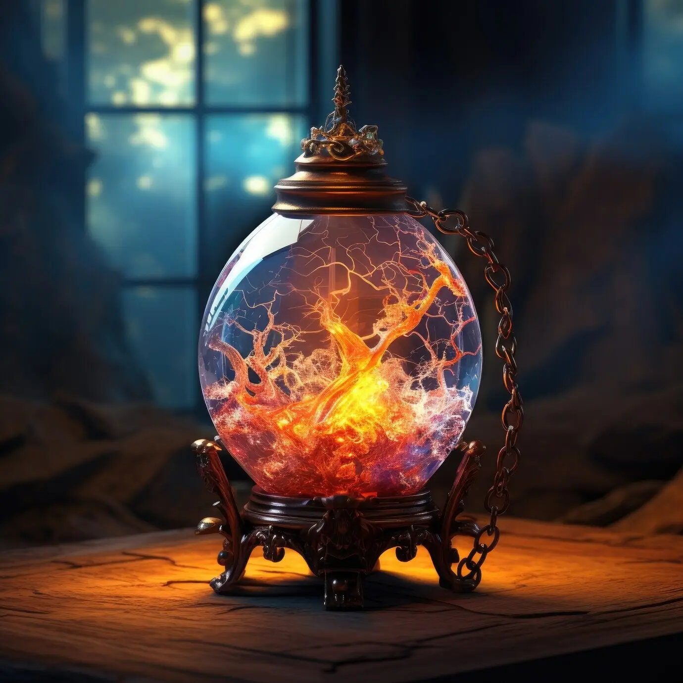 Futuristisches und fantasiehaftes Design einer Lichtlampe