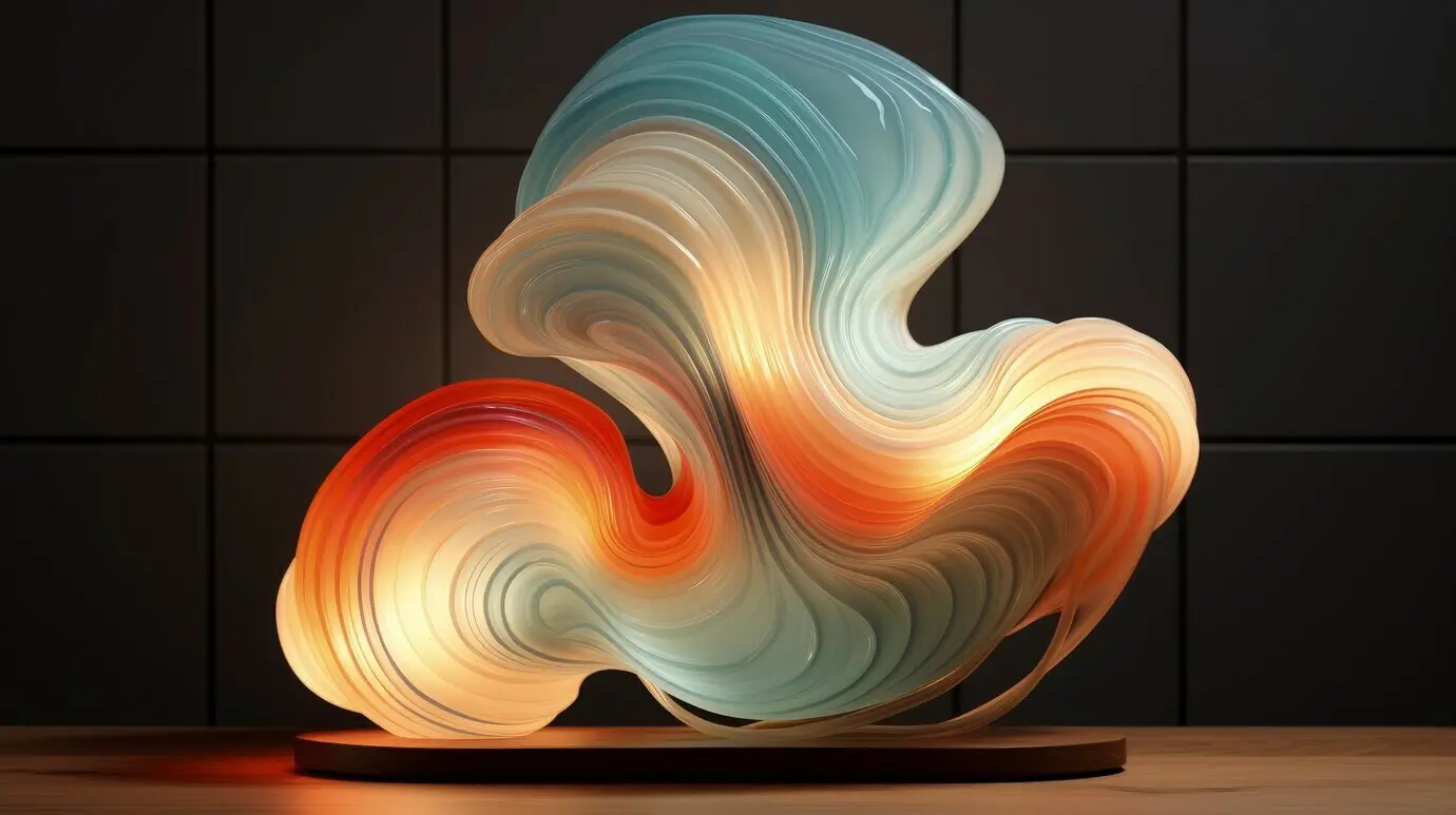 Ansicht einer futuristisch gestalteten Lampe.